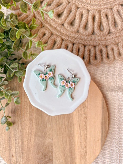Floral Luna Moth Dangles