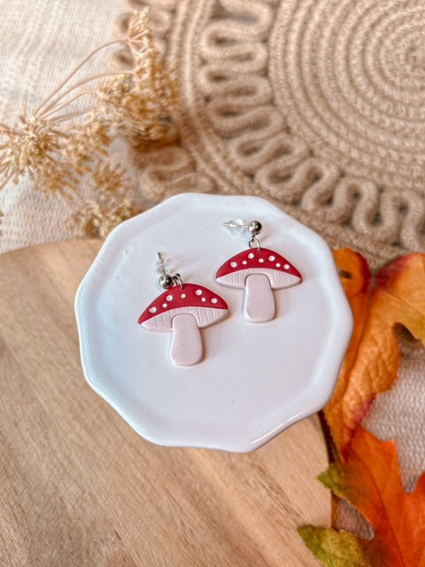 Mushroom Clay Earrings