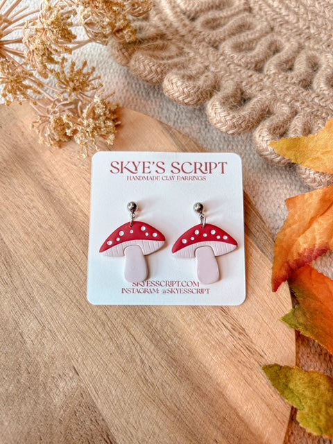 Mushroom Clay Earrings