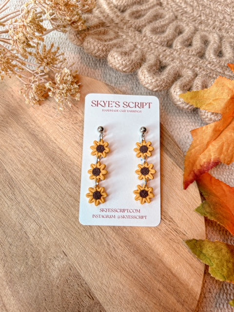 Sunflower Trio Earrings