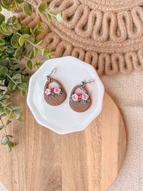 Flower Basket Earrings