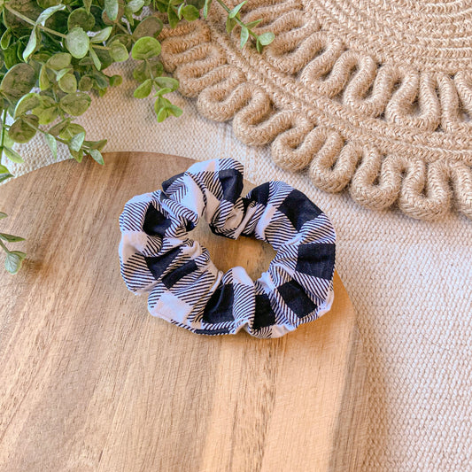 Black Gingham Scrunchie