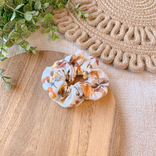 Watercolor Leaf Scrunchie