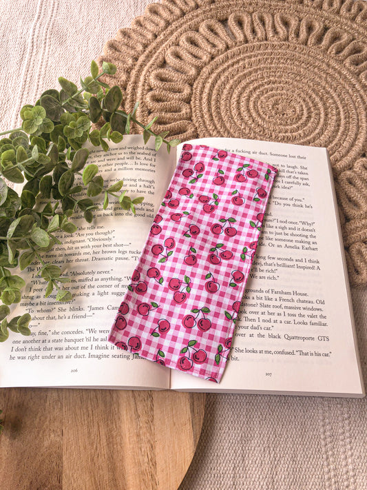 Cherries in Plaid Bookmark