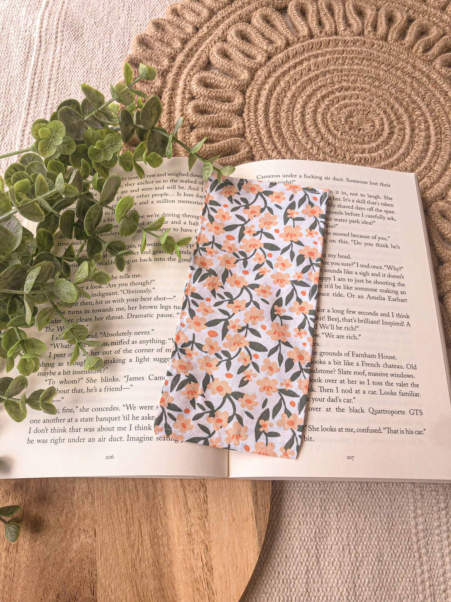 Peach Blooms Bookmark