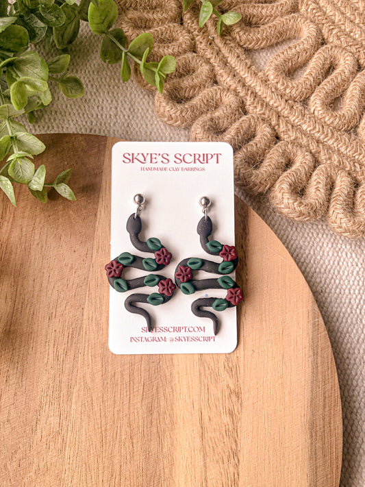 Floral Snake Earrings